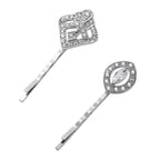 BABEYOND Vintage Hair Pins Clips for Women 1920s Crystal Rhinestone Feather Hair Pins Great Gatsby Hair Piece (A-Silver)