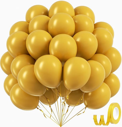 Mustard Yellow Balloons 12 inch, Mustard Yellow Latex 50pcs Party Balloons | by Awenztech