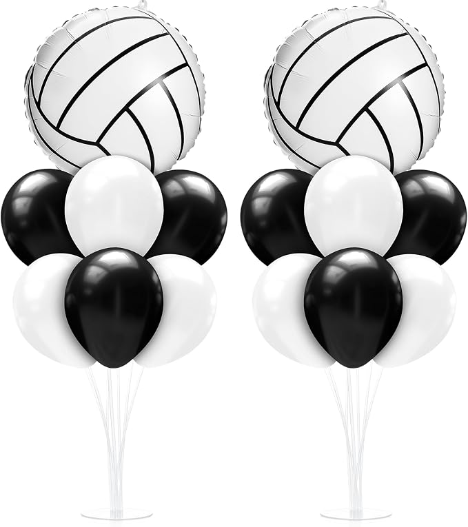 Sumind 2 Set Volleyball Table Centerpiece Balloon Stand Kit Foil Balloons by Sumind