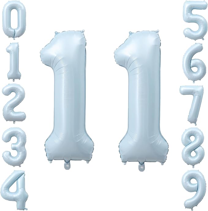40" Light Blue Foil Number 11 Balloon by TNCDJKPA