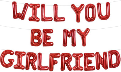 TONIFUL 16 Inch Red Will You Be My Girlfriend Letter Balloons Be My Girlfriend by TONIFUL