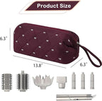 Large Quilted Hair Tools Travel Bag with Bow Pattern,Waterproof Hair Styling Accessories Storage Case for Shark FlexStyle, Dyson Airwrap Hair Dryer, Curling Iron, Revlon Hair Tools(Wine Red)