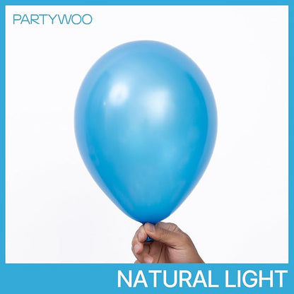 PartyWoo Pearl Blue Balloons 50pcs Sky Blue Latex Helium Balloons 12 Inch | - Image 2