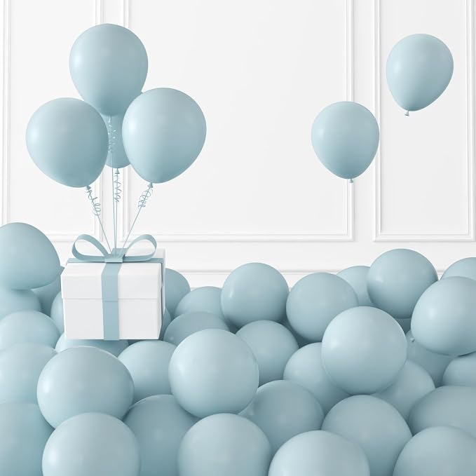 Retro Misty Blue Balloons, Birthday Decoration, Wedding Party, Baby Shower by KALOR
