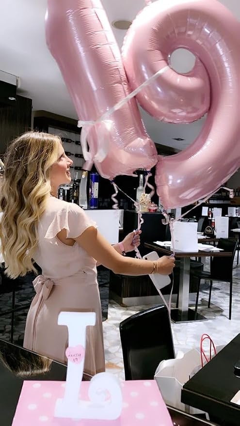 Number 9 Balloons 40 Inch for 9 19 Birthday Party Decorations, Pastel Pink | - Image 2
