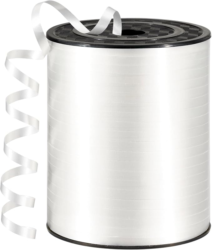 600 Yards White Curling Ribbon for Gift Wrapping 1/5 Inch Balloon String White by Unknown