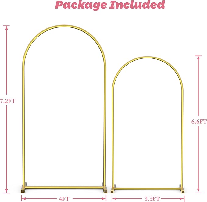 Arch Backdrop Stand Set of 2, Birthday Party, Baby Shower, Graduation, Floral - Image 3