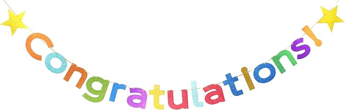 Colorful Glitter Congratulations Banner by zxyxka