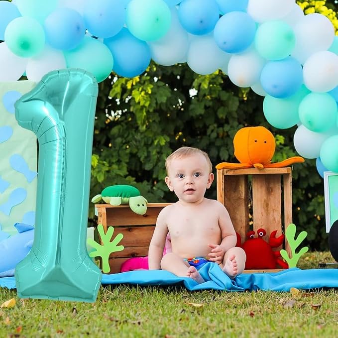 TONIFUL 40 Inch Large Teal Blue Number 13 Balloons Giant Digital 13 or 31 - Image 3