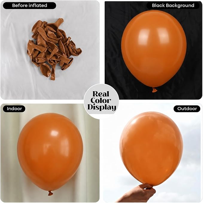 Orange and Brown Balloons, 12 Inch Burnt Dark Orange Brown Terracotta Copper - Image 3