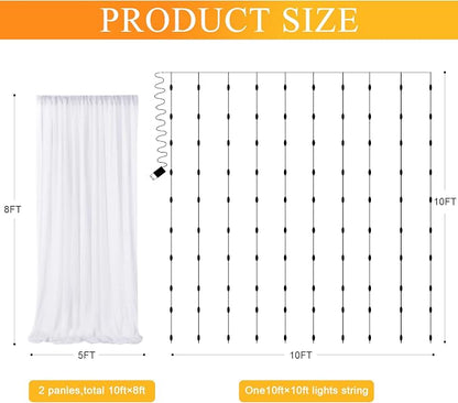 Fomcet Tulle Backdrop Curtains - Image 2