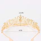 Didder Gold Pink Tiara and Crowns - Elegant Prom Tiara for Women and Girls - Bridal, Birthday, Halloween Party