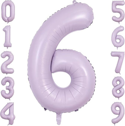 40" Pastel Purple Foil Number 6 Balloon by TNCDJKPA
