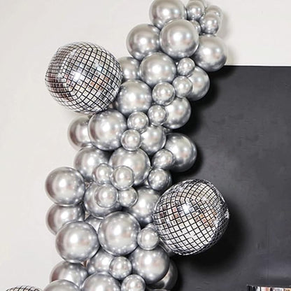 KBZVNAF Silver Metallic Chrome Latex Balloons - Image 5