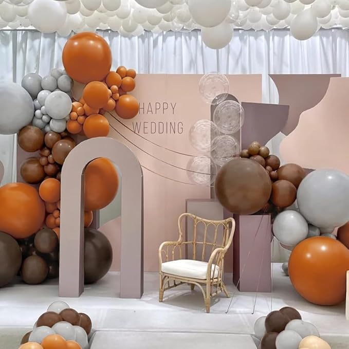 Brown and Orange Balloon Garland Arch Kit - Image 4