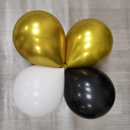 100Pcs Black Gold White Column Tower Balloons - Image 4