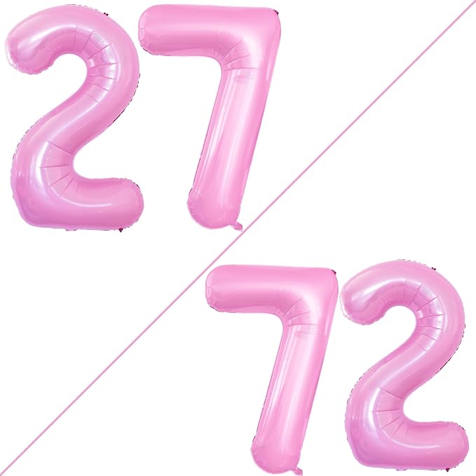Number 27 Balloons for 27th Birthday Party Decorations, 42 Inch Jumbo Foil - Image 2