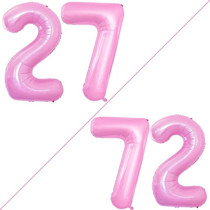 Number 27 Balloons for 27th Birthday Party Decorations, 42 Inch Jumbo Foil - Image 2