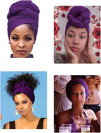 Harewom Head Wraps for Black Women Stretch Head Scarf Long African Hair Wraps Turban Headwraps Jersey Headbands