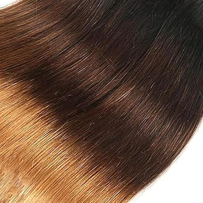 Ombre Bundles Human Hair Color 27 Straight Bundle 3 Tone Brown And Honey Blonde Straight Bundles 16 18 20 Inch Double Weft Virgin T1B427 Hair Weave