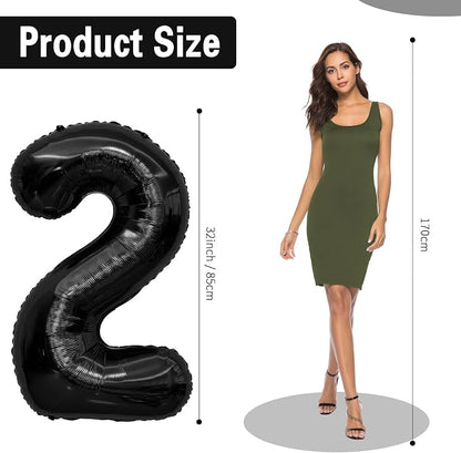Black Number Balloons 25 Balloon Numbers 25th Number Balloon Foil Mylar Party - Image 2