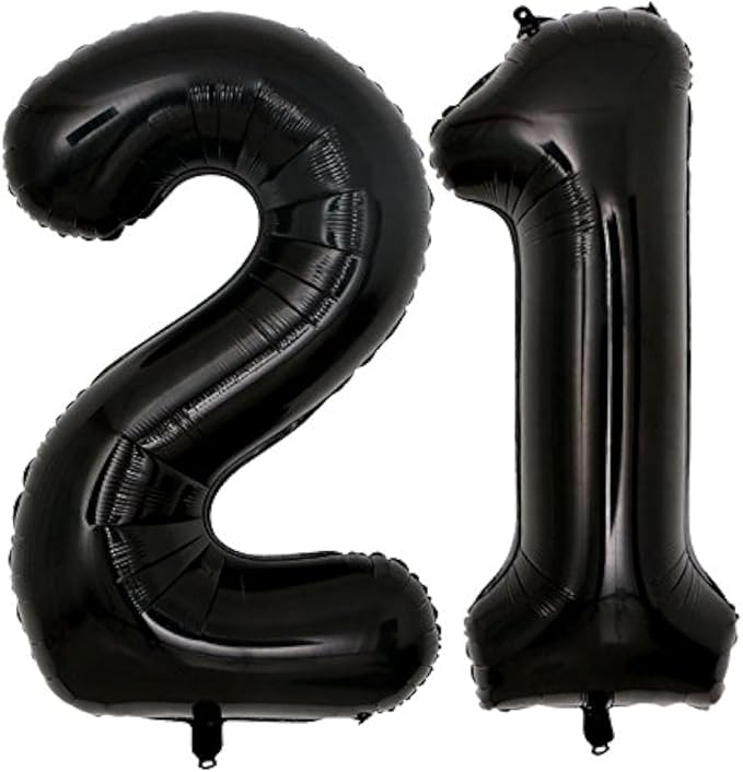 40inch Jumbo Black 21 Number Balloons by Unknown