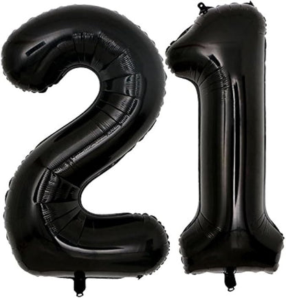 40inch Jumbo Black 21 Number Balloons by Unknown