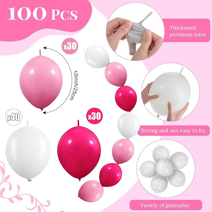 100 Pcs Link Balloon Quick Linking Latex Connected Balloons Linkable - Image 2
