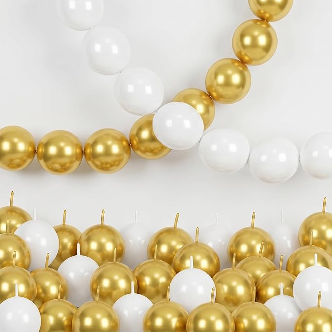White and Gold Quick Link Balloons by Govpy