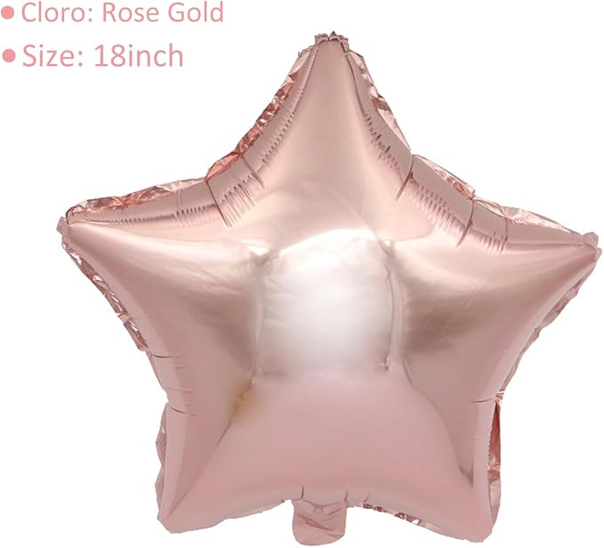MEETINGU Rose Gold Metallic Balloons, 18 Inch Rose Gold Star Mylar Balloons 10 - Image 3