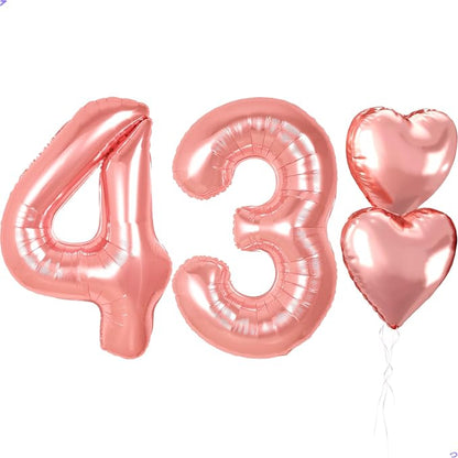 40 inch Rose Gold 43 Birthday Balloons by Unknown