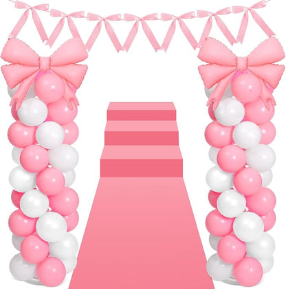 2 Sets Christmas Decor Bow Theme Balloon Column Stand Kit Decorations Bow by Charnoel