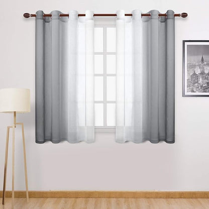 DWCN Grey Ombre Short Sheer Curtains by DWCN