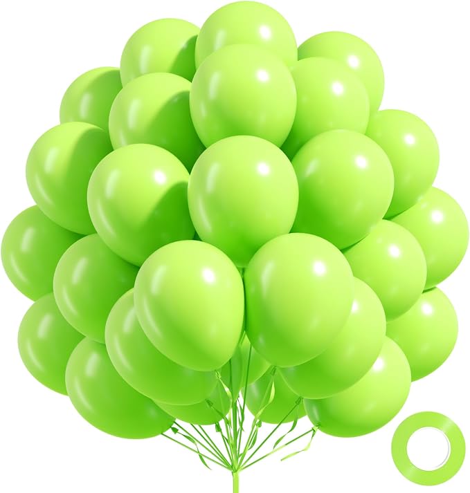 FOTIOMRG Lime Green Balloons 12 inch, 100 Pack Light Green Latex Balloons by FOTIOMRG