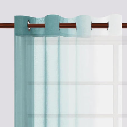 DWCN Faux Linen Ombre Sheer Curtains - Image 6