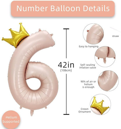 AULE 40 Inch Big Pink 6 Balloon Number - Image 2