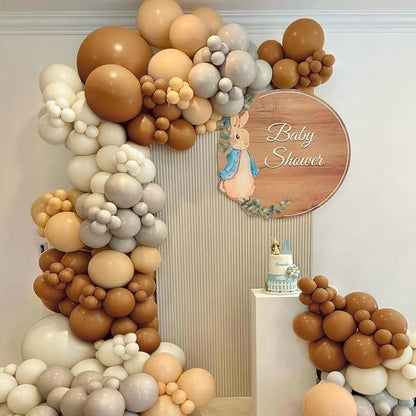 Boho Brown and White Balloon Garland Arch Kit - Image 7