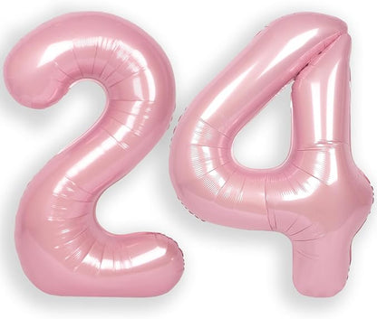 RainbowQ Pink 24 Balloon Number 40 Inch 0-40 Foil Large Balloons | Big Mylar 24 by RainbowQParty