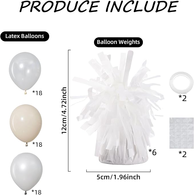 White Balloon Weights Pack of 6 - Image 2
