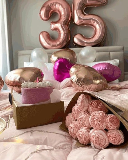9 Balloon - Rose Gold Birthday Number Balloons, 40 Inch Party Decorations | - Image 4