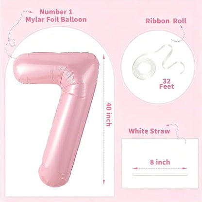 Number Balloons Pink Party Balloon - Image 2