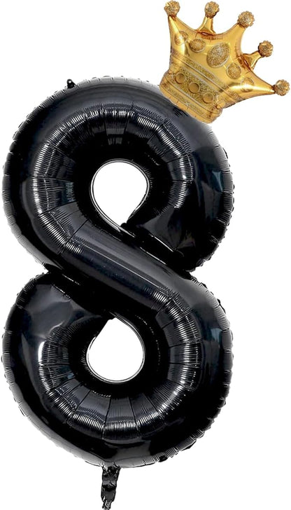 Black 8 Balloon Number, 40 inch Big 8th Birthday Balloon by Unknown