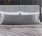 Aormenzy Satin Body Pillow Cover Set of 2, 20x54 Inches Dark Grey Case for Adults, Silky Soft & Cooling Pillowcase With Envelope Closure
