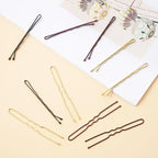 300 Pcs 2.2 Inch Wave-Shaped and U-Shaped Bobby Pins Mix Metal Hair Pins Hair Accessories for Women Stylists Hair Sticks Girl