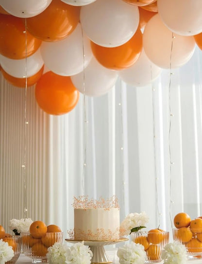 Orange and White Balloons, 12 Inch Fall Balloons - Image 3