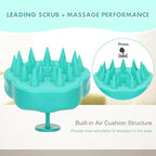 FREATECH Massager Shampoo Brush with Soft Silicone Bristles for Scalp Care, Shower Hair Scalp Scrubber Exfoliator for Dandruff Removal and Hair Growth, Wet & Dry for Men, Women and Kids, Green