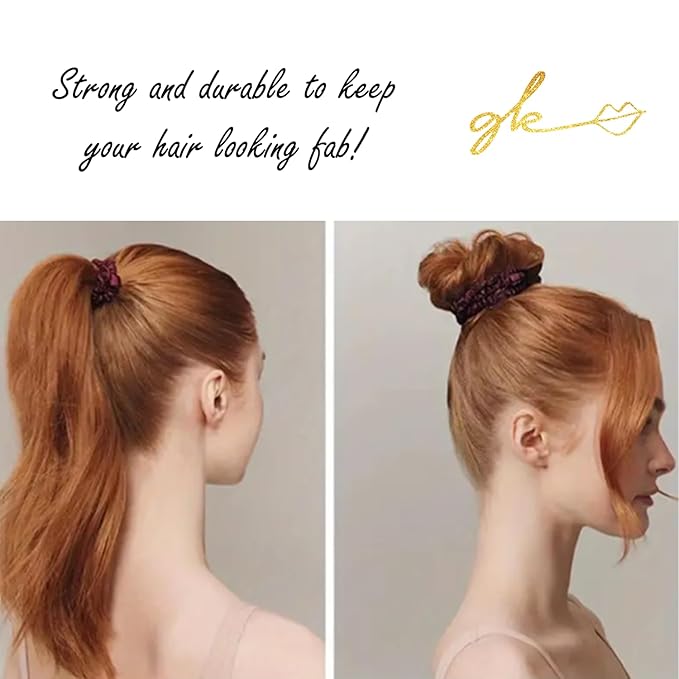 Soft Silk Satin Non Slip Hair Ties 6 Pack - Thin Elastic Ponytail Hair Band | Skinny Slim Srunchie for Thin or Thick Hair | No Crease or Damage Hair Accessories from GK by BEHA Life (6, Everyday)