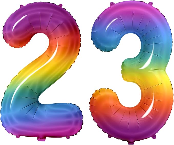 Number 23 Balloons for 23rd Birthday Party Decorations, 0-100 Large No.23 by Joycard