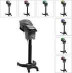Standing Hair Steamer, 7 Color Hooded Micro Ozone Hair Care Machine Adjustable Height & Wheels with Intelligent Operation Panel for Oiling/Coloring/Conditioning/Perming (Black)
