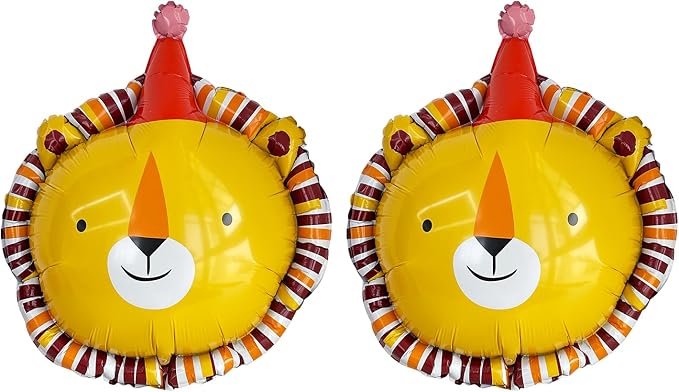 Animal Head Foil Balloon Kit, Lion Bear Monkey Cat foil balloon, Birthday Party by GELOUBO